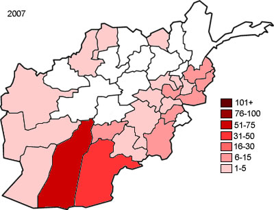 KIA per province 2007