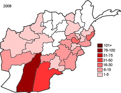 KIA per province 2008