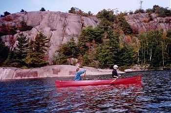 Robyn and Patrick canoeing
